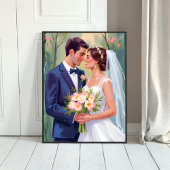 Poster Bride & Groom | Wedding Newlyweds Watercolor