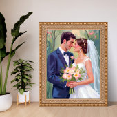 Poster Bride & Groom | Wedding Newlyweds Watercolor
