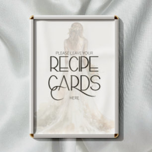 Poster Bride Mariage Gown laissez votre carte de recette