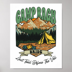 Poster Bride Retro Camp Bach Party Camping Bachelorette 2