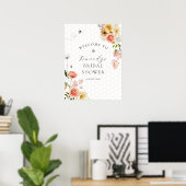 Poster Bride to Bee Floral Baby Shower Welcome (Bureau à domicile)