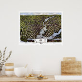 Poster Bridgeport, TC Carte panoramique - 1875 (Cuisine)