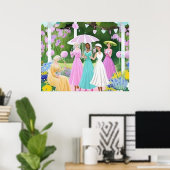 Poster Bridgerton inspiration aquarelle peinture florale (Bureau à domicile)