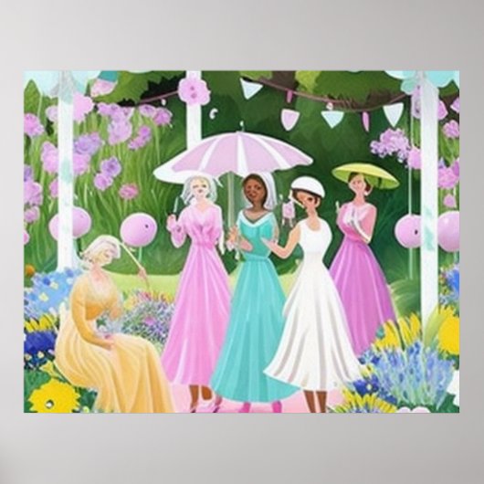 Poster Bridgerton inspiration aquarelle peinture florale (Devant)