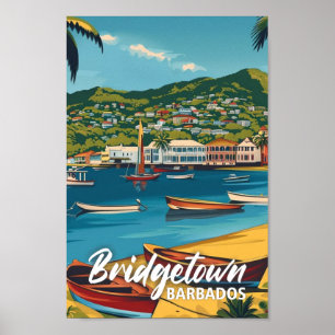 Poster Bridgetown Barbade Vintage célèbre Travel Place