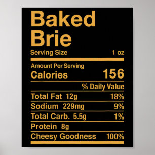 Poster Brie au four La valeur nutritive Fromage Cadeau