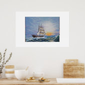 Poster Brigantine En Mer Animée (Cuisine)