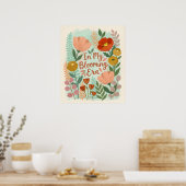 Poster Bright Abstract Flower Botanical Art,Spring floral (Cuisine)