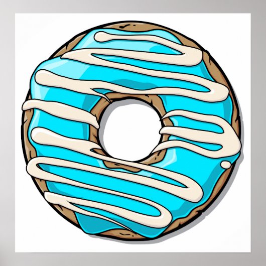 Poster Bright Blue Donut (Devant)