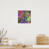 Poster Bright Burst of Color - Saumon & Indigo Deva (Cuisine)