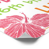 Poster Bright Colours Island Luau fête d'anniversaire (Coin)