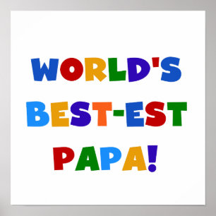 Poster Bright Colours World's Best Papa Tshirts and Gifts