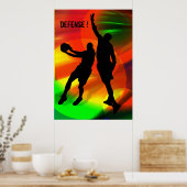 Poster Bright Court Lights et Basketball Duo (Cuisine)