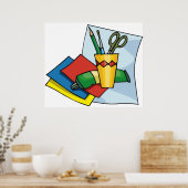 Poster Bright Craft Supplies Colorful Art Tools (Cuisine)