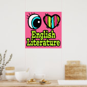 Poster Bright Eye Heart I Love Anglais Littérature (Cuisine)