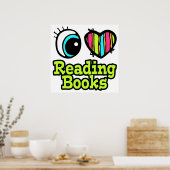 Poster Bright Eye Heart I Love Lecture Livres (Cuisine)