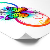 Poster Bright infinity with rainbow butterfly (Coin)