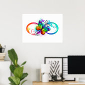 Poster Bright infinity with rainbow butterfly (Bureau à domicile)