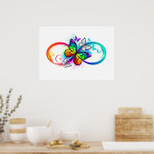 Poster Bright infinity with rainbow butterfly (Cuisine)