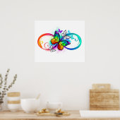 Poster Bright infinity with rainbow butterfly (Cuisine)