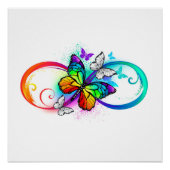 Poster Bright infinity with rainbow butterfly (Devant)