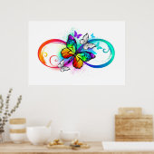 Poster Bright infinity with rainbow butterfly (Cuisine)