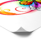 Poster Bright infinity with rainbow butterfly (Coin)