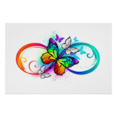 Poster Bright infinity with rainbow butterfly (Devant)