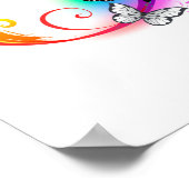 Poster Bright infinity with rainbow butterfly (Coin)