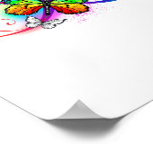 Poster Bright infinity with rainbow butterfly (Coin)