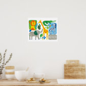 Poster Bright Jungle Kids Customizable Wall Art print (Cuisine)