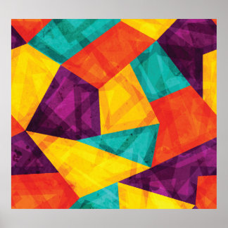 Poster Bright Mosaic Grunge Motif transparent