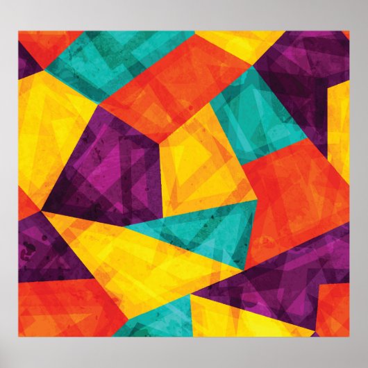 Poster Bright Mosaic Grunge Motif transparent (Devant)