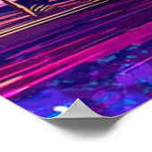Poster Bright Neon Rolling Wave With Palm Trees (Coin)