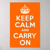Poster Bright Orange Gardez le calme et continuer (Devant)