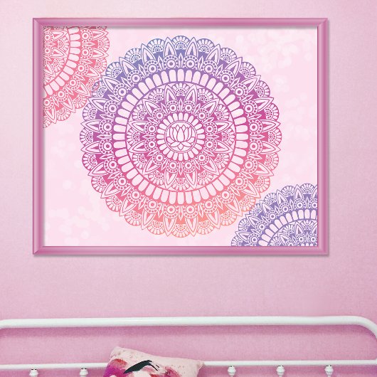 Poster Bright Pastels Lotus Henna Mandala Imprimer