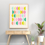 Poster Bright Pastels Moderne Formes géométriques Motif<br><div class="desc">Motif géométrique simple dans une palette de couleurs amusantes et gaies de pastels de bonbons lumineux combinés à la chaux,  le corail,  le vert,  l'aqua et le rose.</div>