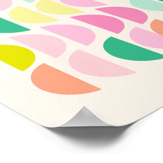 Poster Bright Pastels Moderne Formes géométriques Motif (Coin)