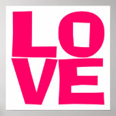 Poster Bright Pink Block Typographie Aimer (Devant)