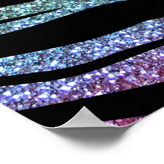 Poster Bright rainbow glitter tiger stripes (Coin)