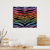 Poster Bright rainbow glitter tiger stripes (Cuisine)
