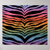 Poster Bright rainbow glitter tiger stripes (Devant)
