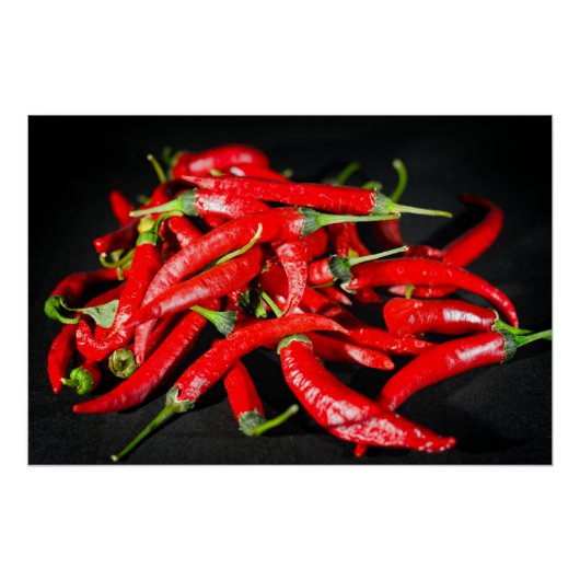 Poster Bright Red Chili's Food Photography (Devant)