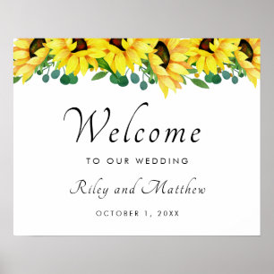 Poster Bright Sunflowers Greenergie Mariage Welcome Poste