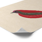 Poster Bright Tropical Bird Red Tanager sur toile en lin (Coin)