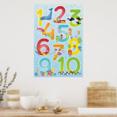 Poster Bright Under the Sea Animals Numéro (Cuisine)
