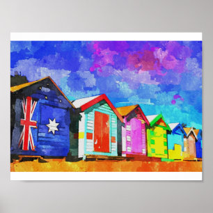 Poster Brighton baignant la peinture d'aquarelle de
