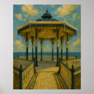 Poster Brighton Bandstand Glow - Pavillon de bord de mer