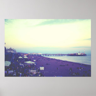 Poster Brighton beach and ponton, France