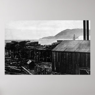 Poster Brighton, Oregon Lumber Mills on Coast Photograph